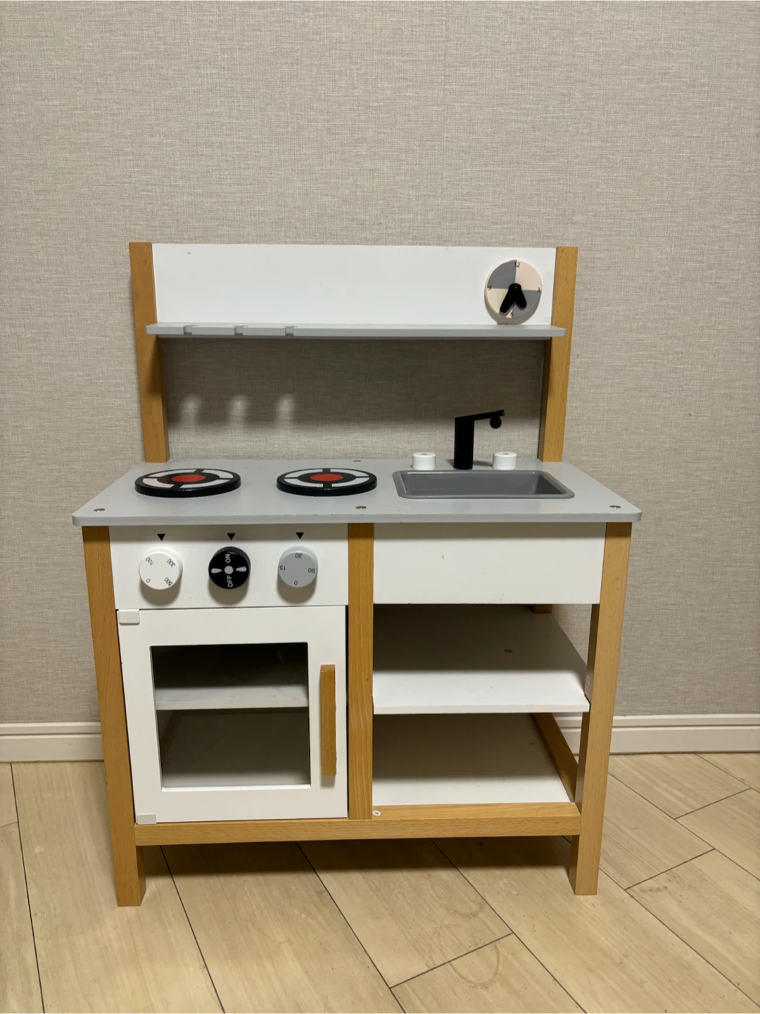木製 おままごとキッチン コンロ シンク付き