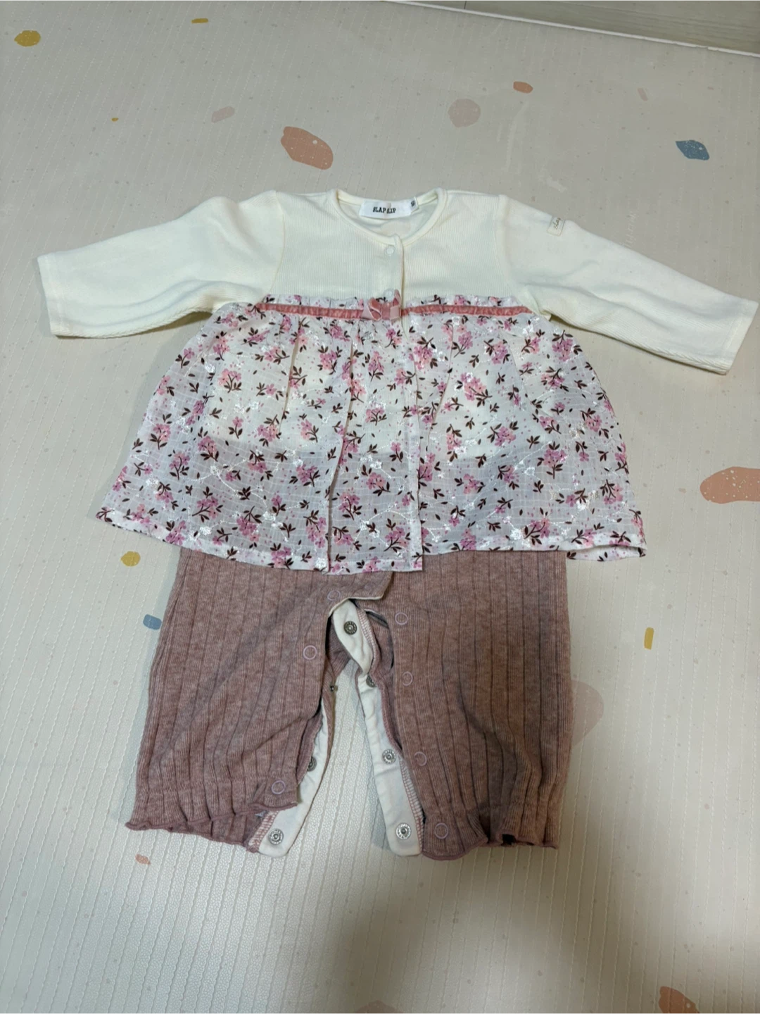スラップスリップ 花柄カバーオール 80cm