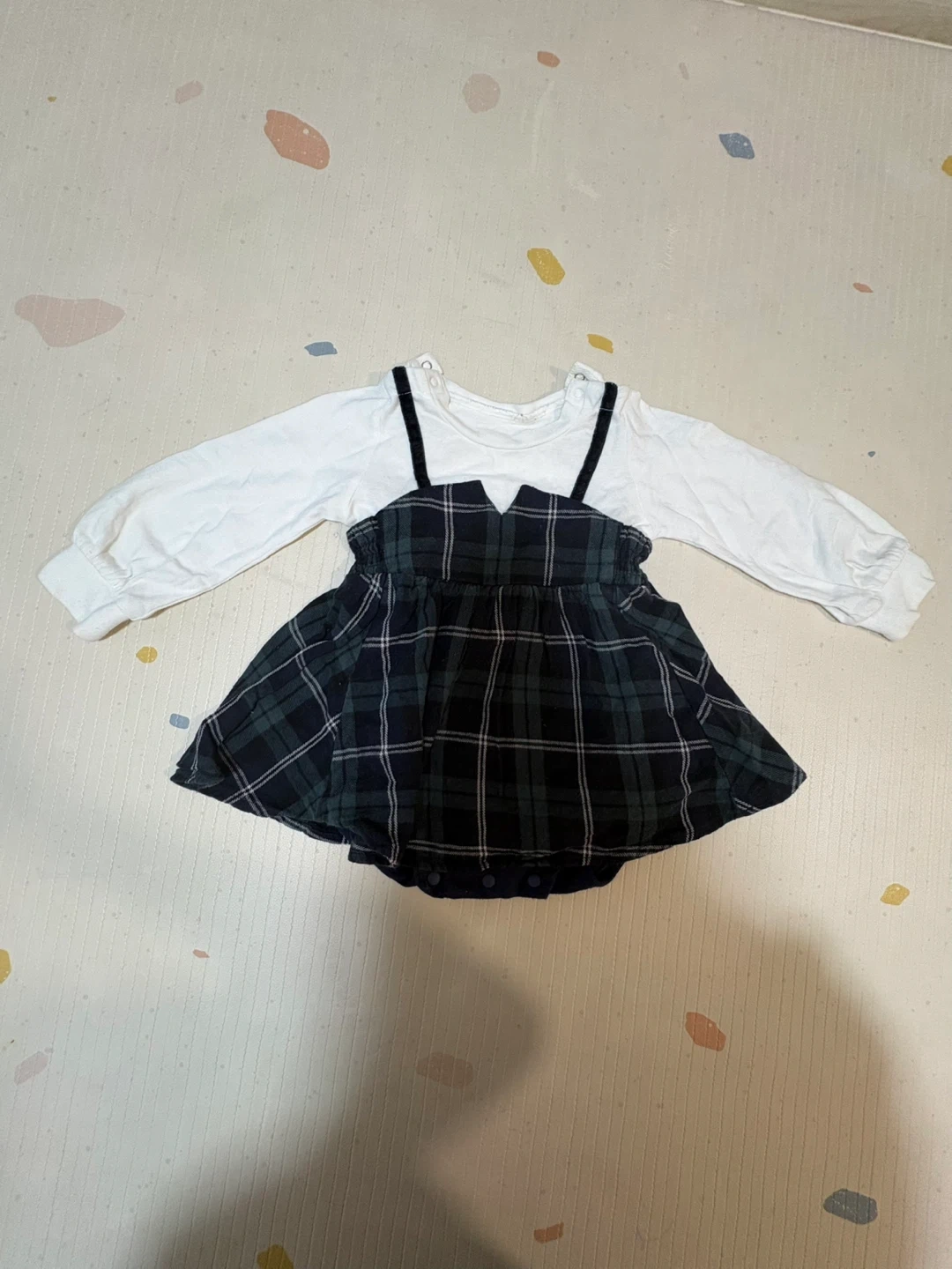 ヘス チェック柄ドッキングワンピース 80cm