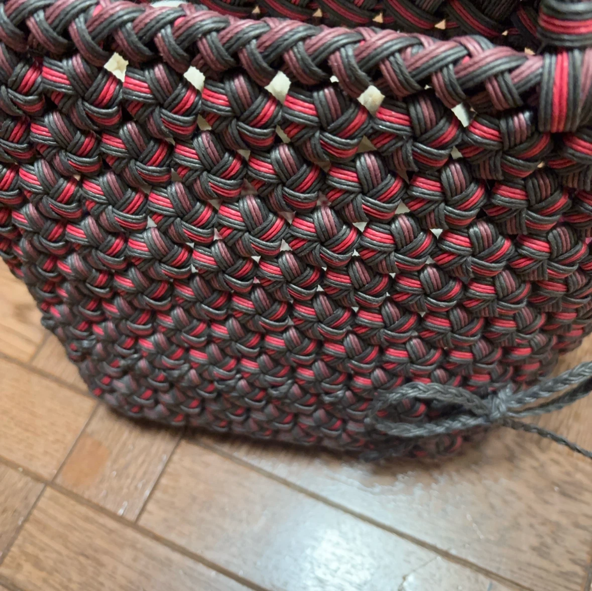 ハンドメイド 編み込みかごバッグ 2点セット