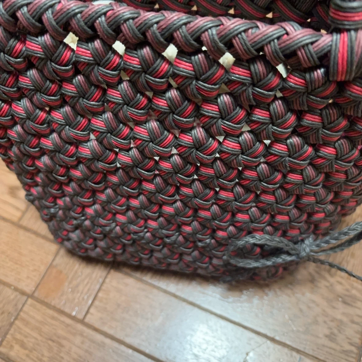 ハンドメイド 編み込みかごバッグ 2点セット