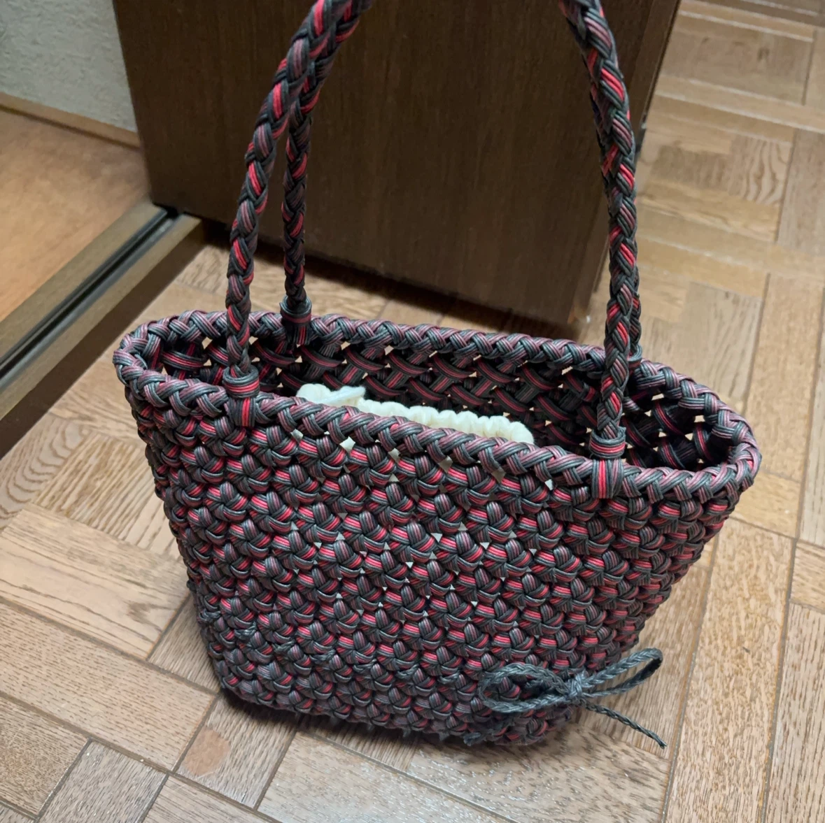 ハンドメイド 編み込みかごバッグ 2点セットの写真3枚目