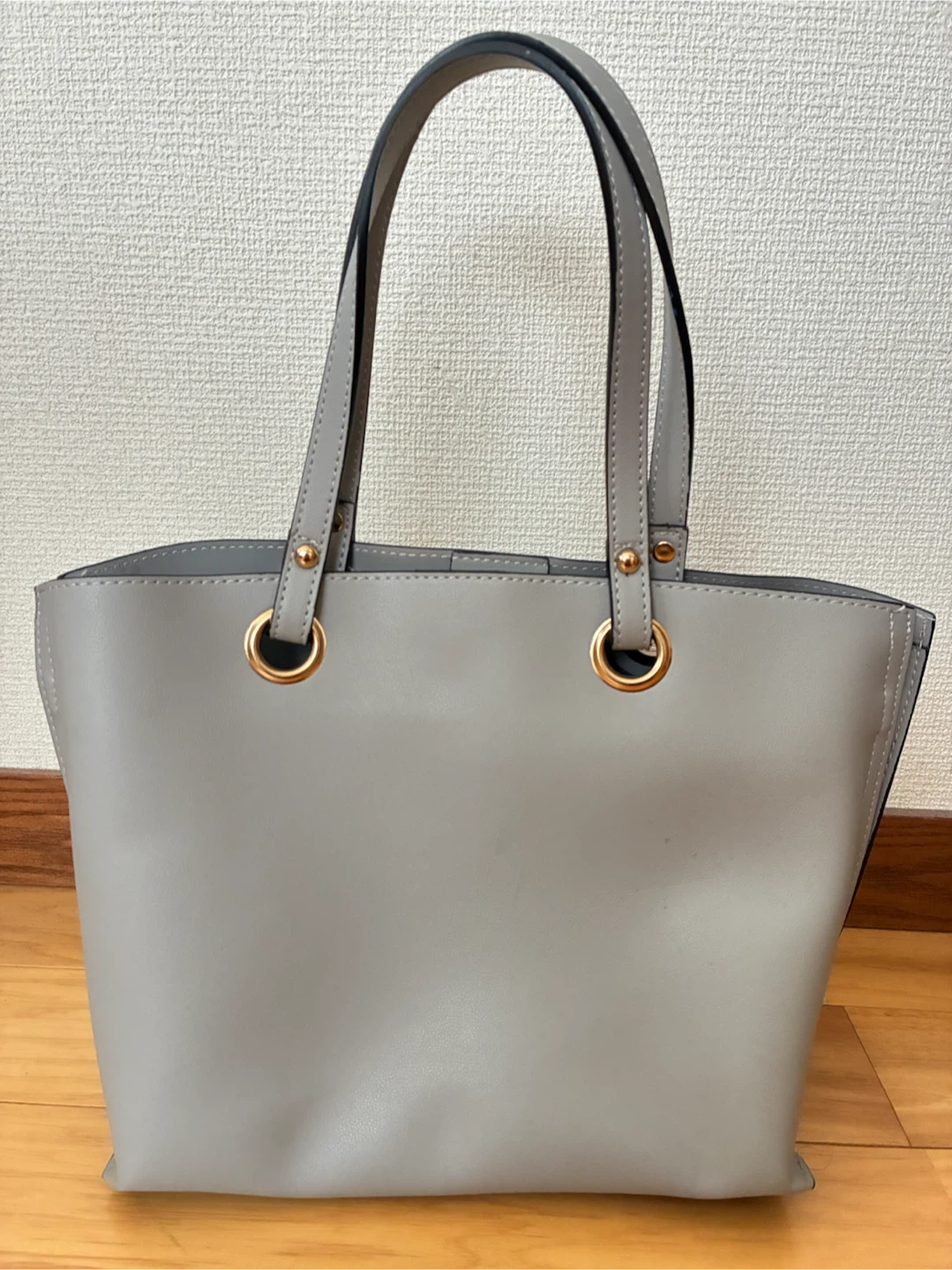 グレー トートバッグ ショルダー付き