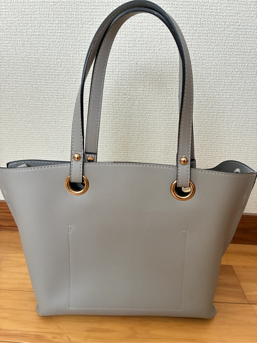 グレー トートバッグ ショルダー付きの写真2枚目