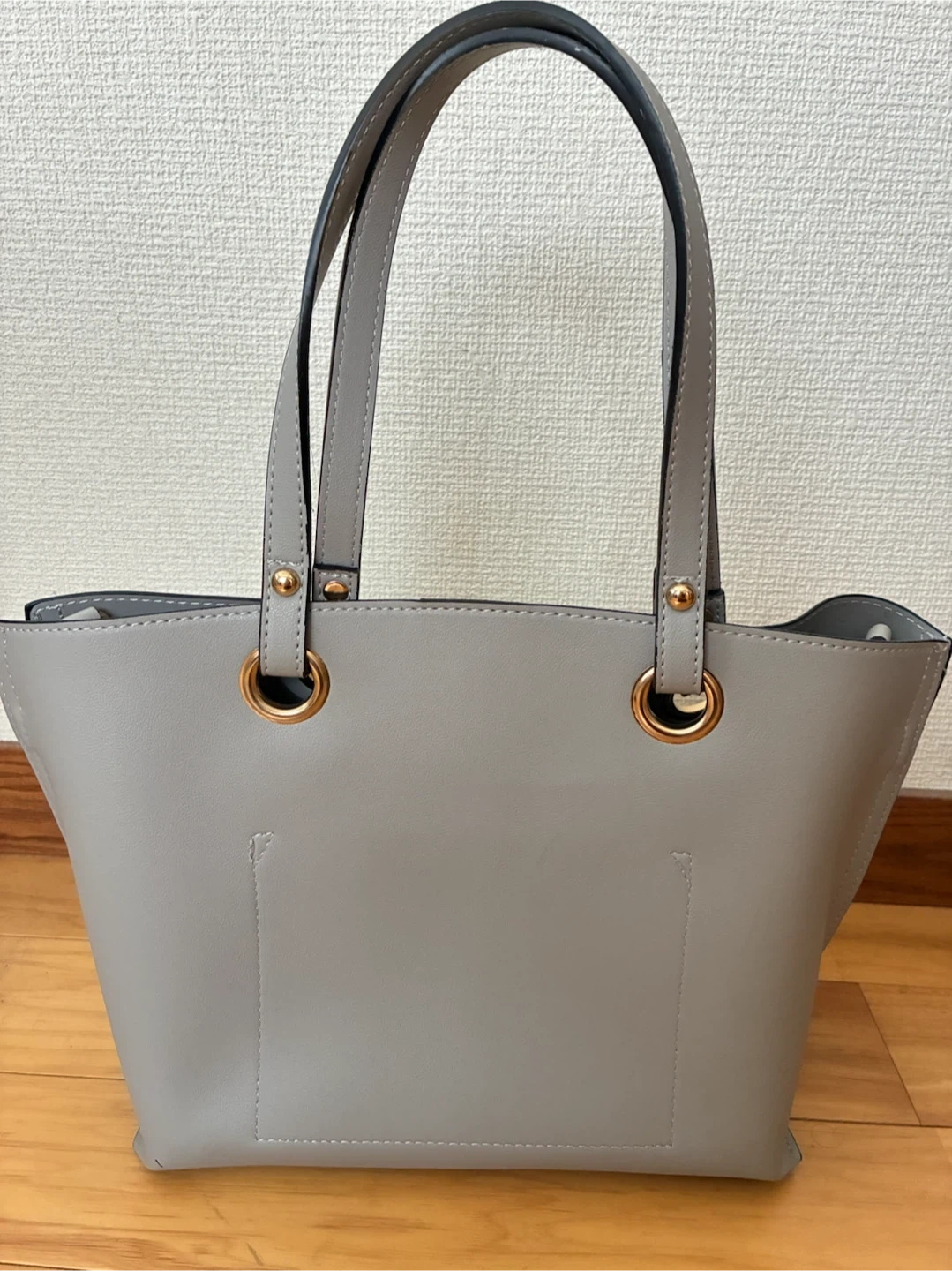 グレー トートバッグ ショルダー付きの写真2枚目