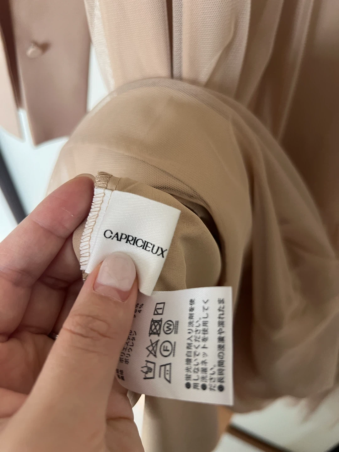 CAPRICIEUX LE'MAGE シアーロングワンピース ベージュの写真4枚目