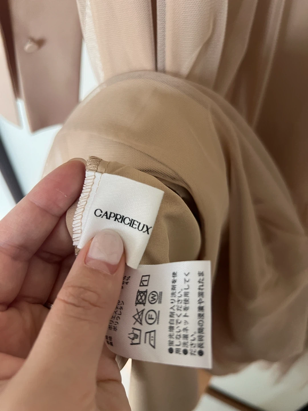CAPRICIEUX LE'MAGE シアーロングワンピース ベージュの写真4枚目
