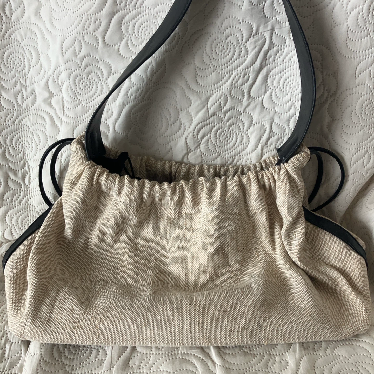 ハンドバッグ キャンバス×レザー