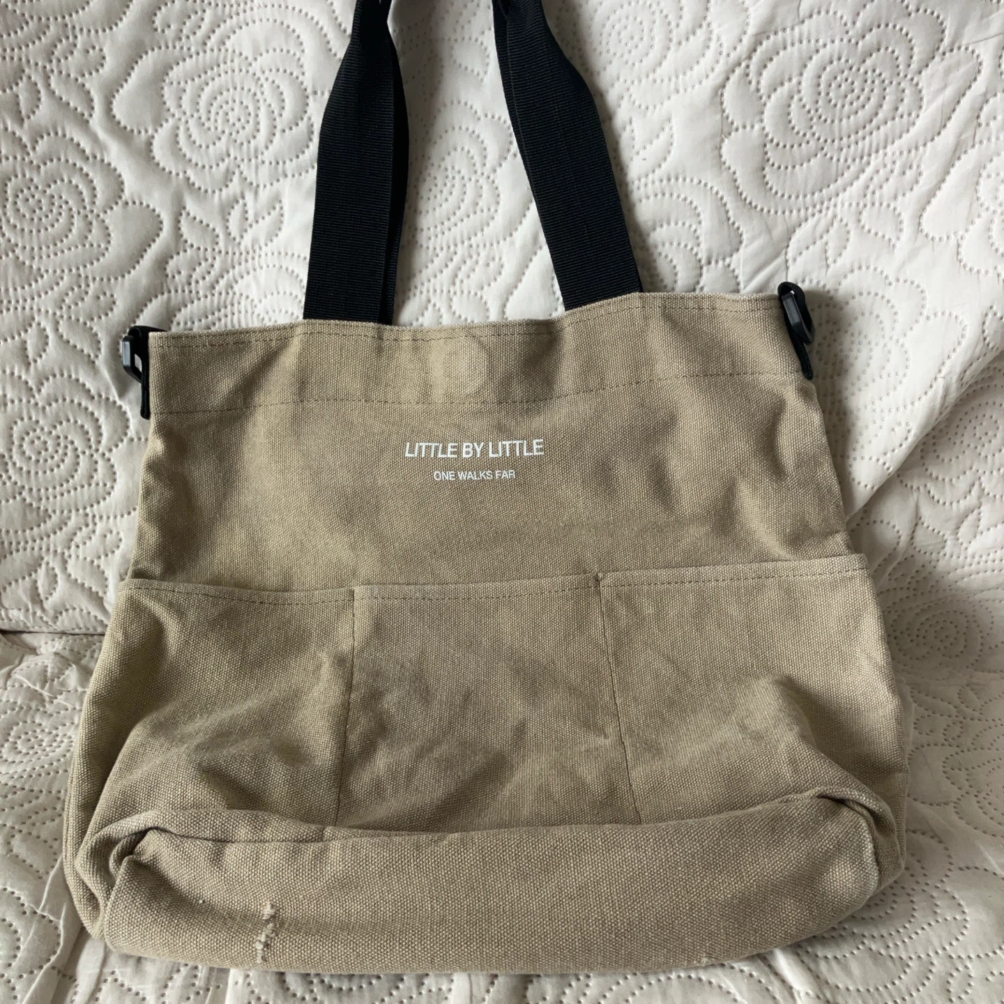 リトルバイリトル キャンバストートバッグ ベージュ