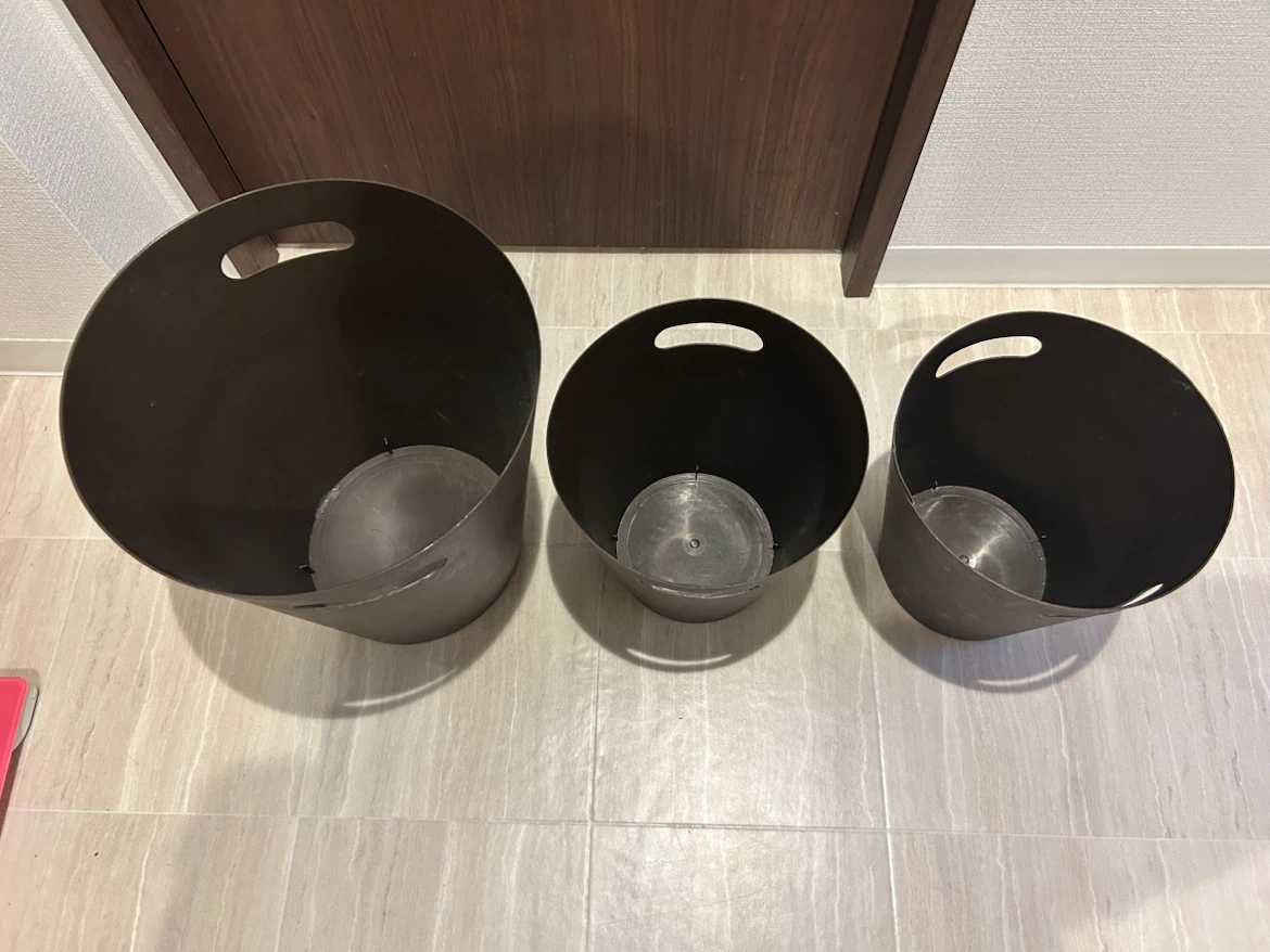ゴミ箱 3点セット ブラウンの写真2枚目