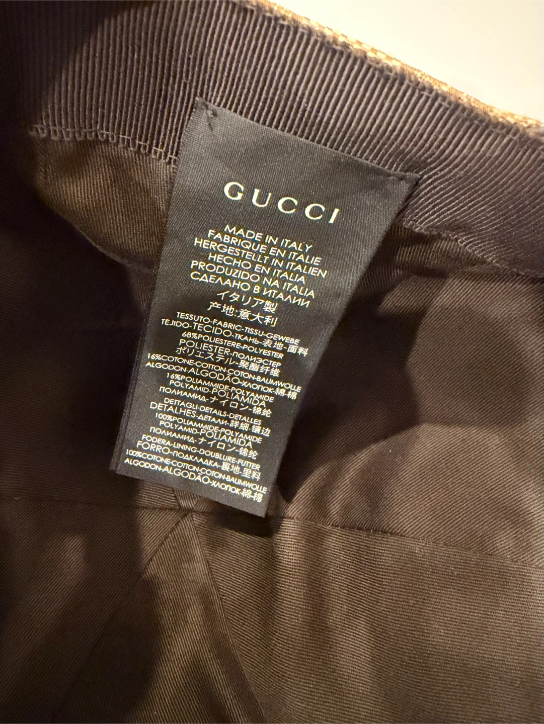 【美品】GUCCI  コットンキャンバス ベースボールキャップの写真2枚目