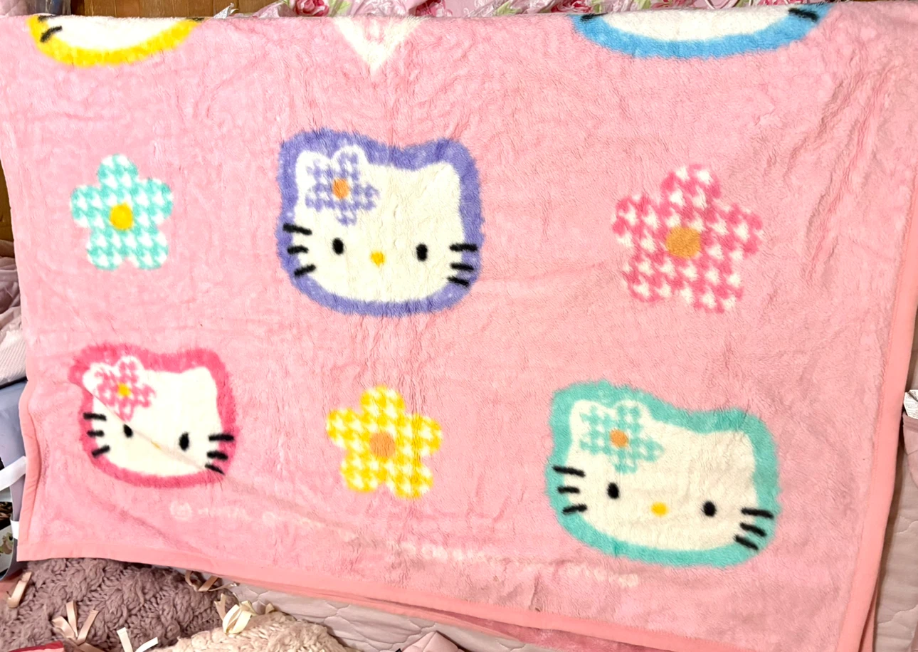 ハローキティ　毛布　ピンク　昭和・平成レトロ　レアの写真2枚目