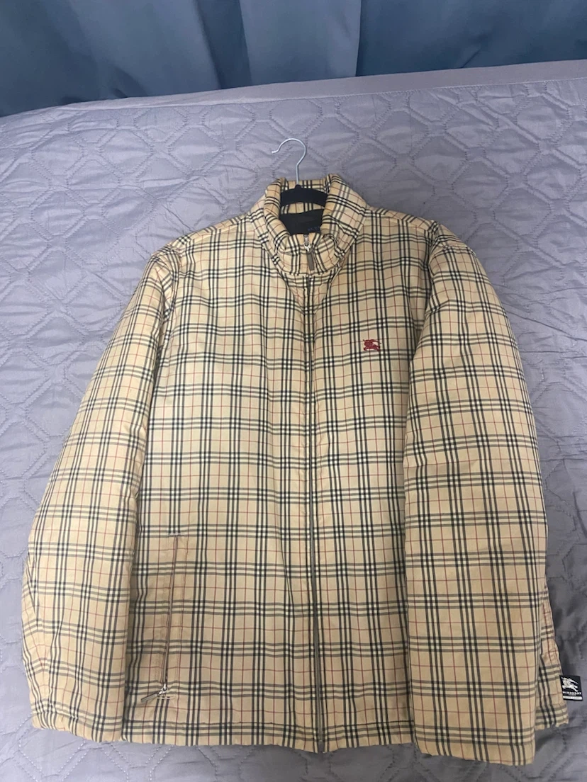 burberry バーバリーブルーレーベル ノバチェック ダウンパーカー Lサイズ