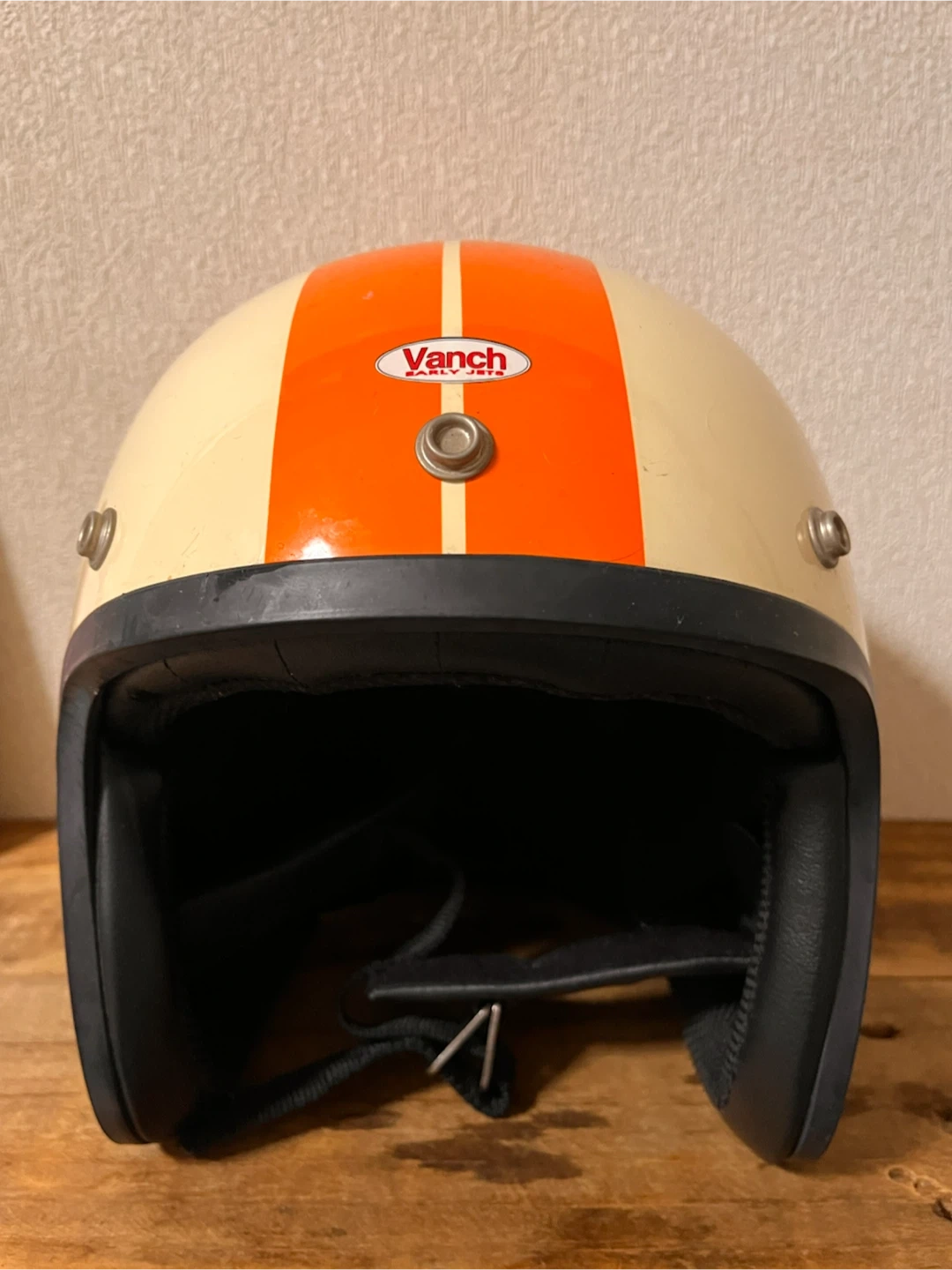 バンチ ジェットヘルメット アイボリー×オレンジ