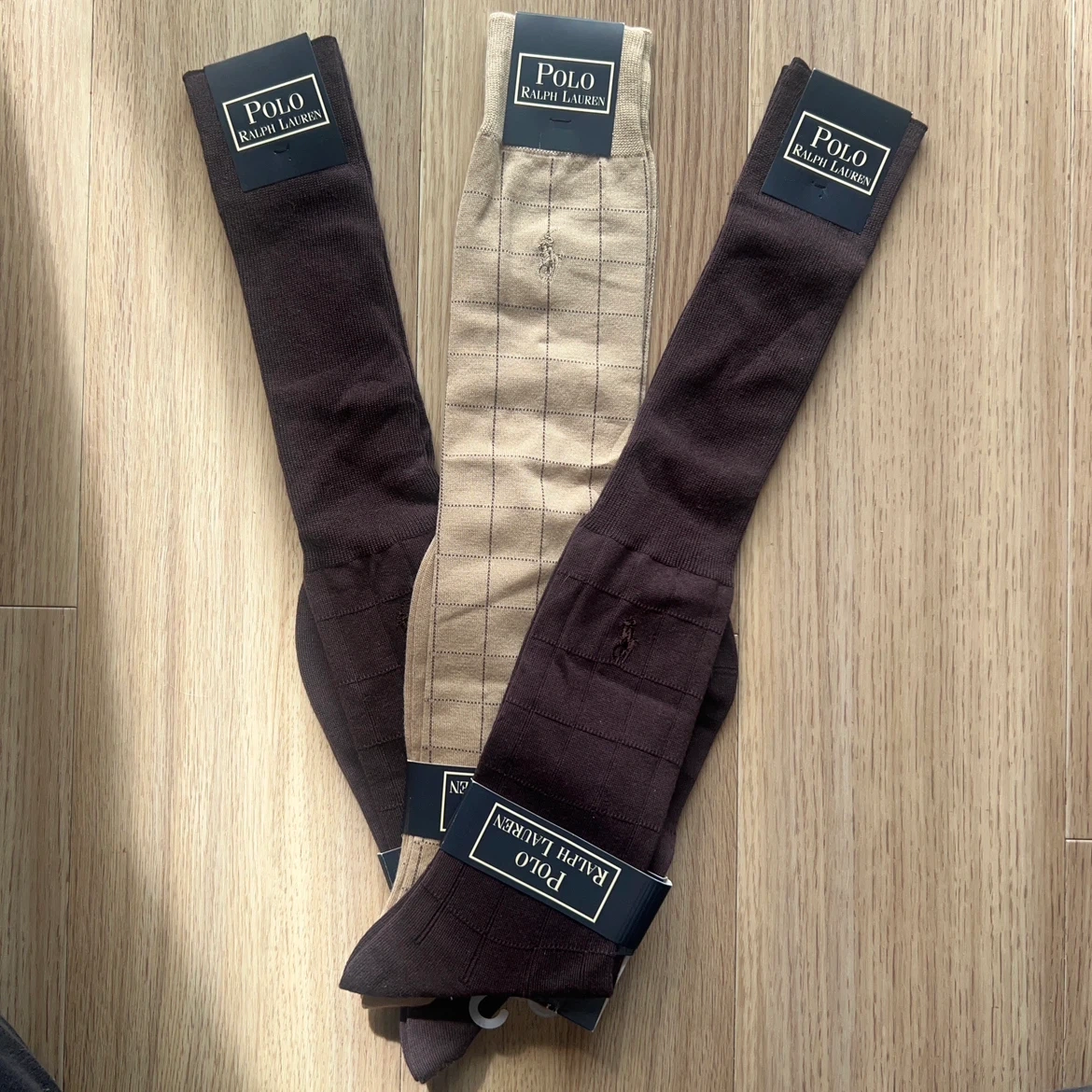 ポロラルフローレン メンズハイソックス 3足セット 25-26cm