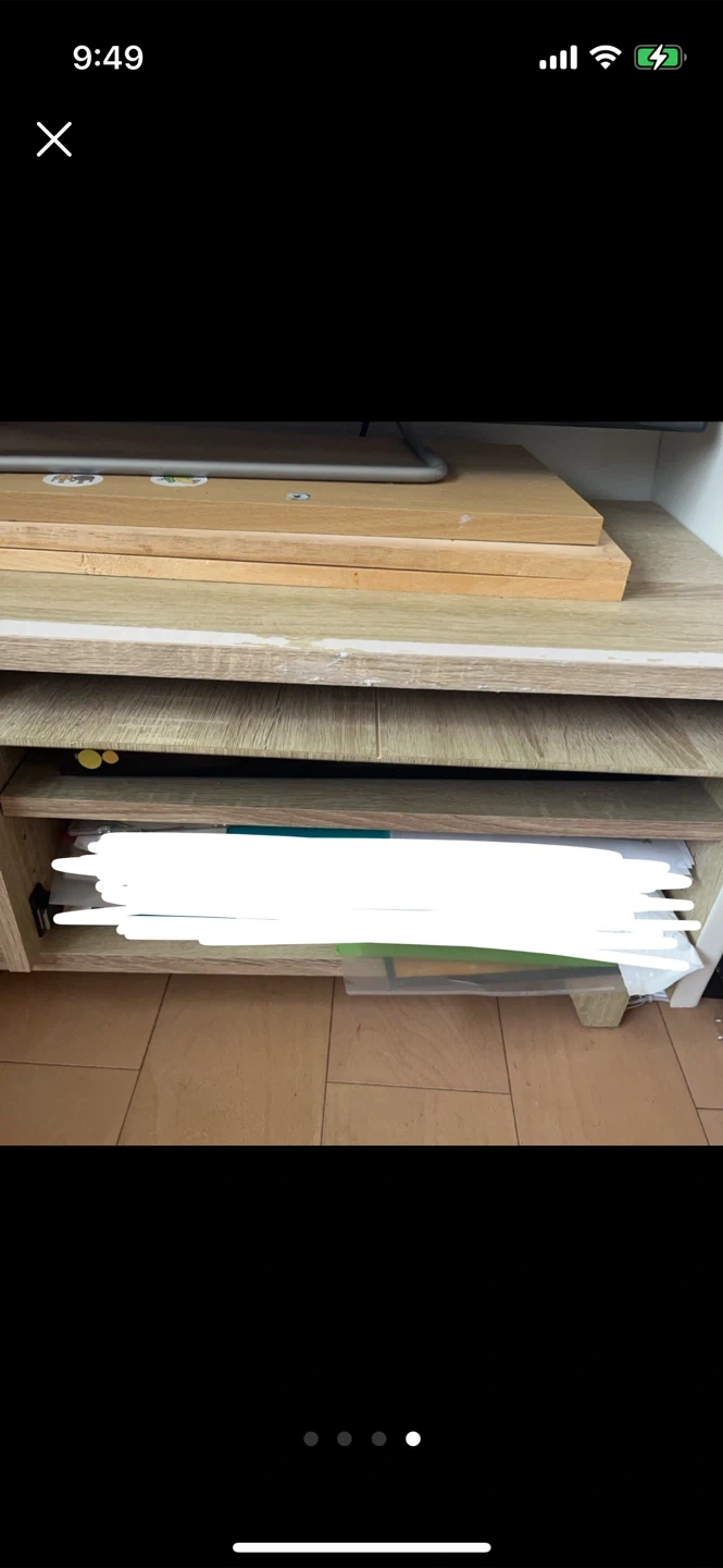 木製テレビ台 イエロー 引き出し付きの写真2枚目