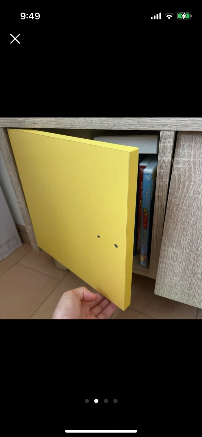 木製テレビ台 イエロー 引き出し付きの写真4枚目