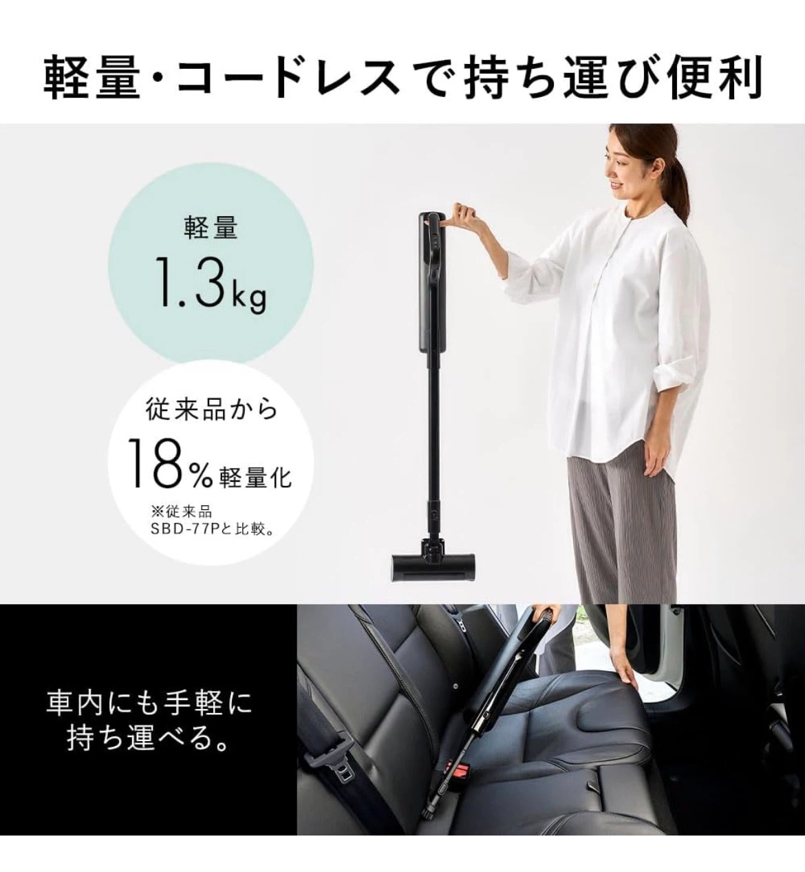 アイリスオーヤマ コードレス掃除機 紙パック式の写真2枚目