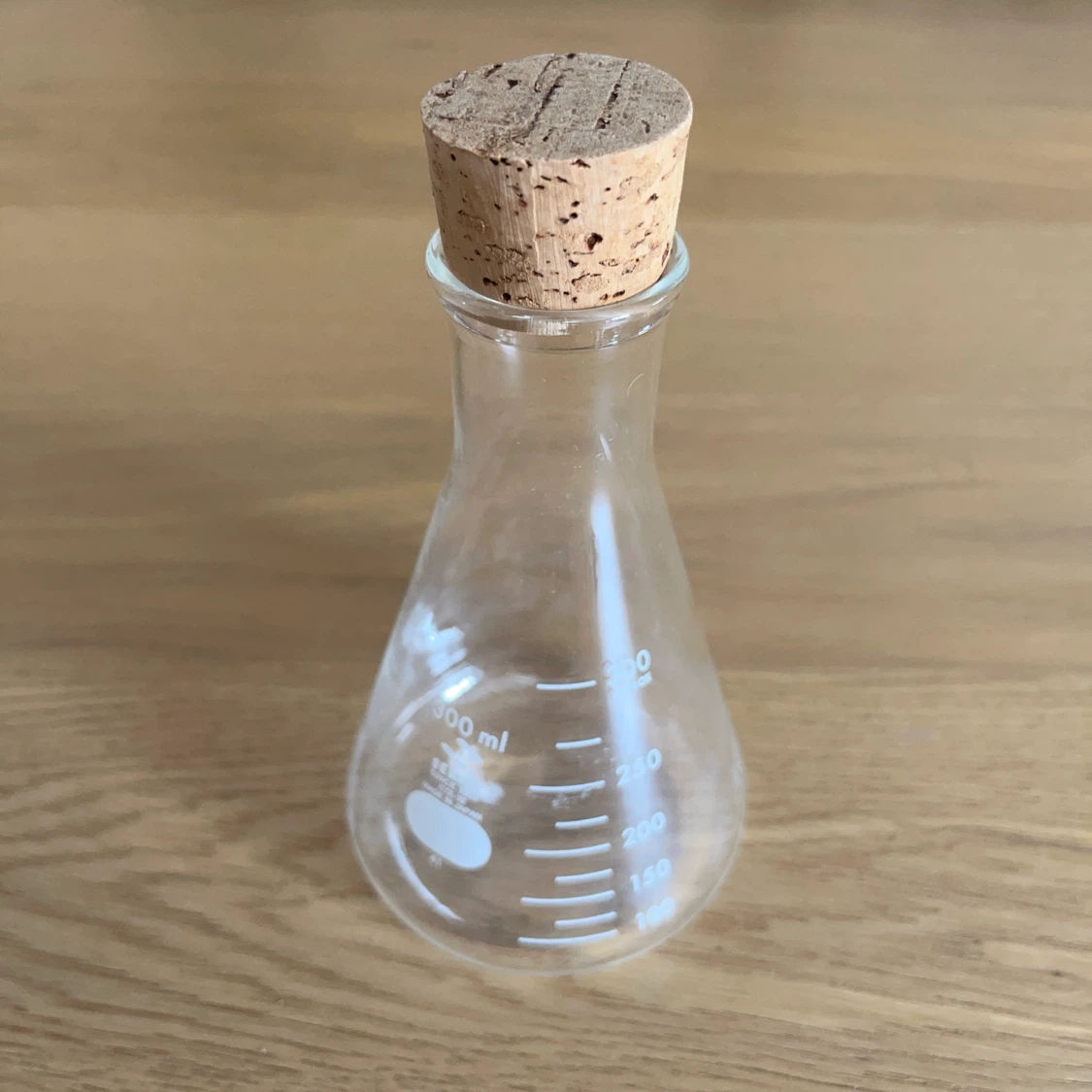 セキヤ 三角フラスコ 300ml コルク栓付き