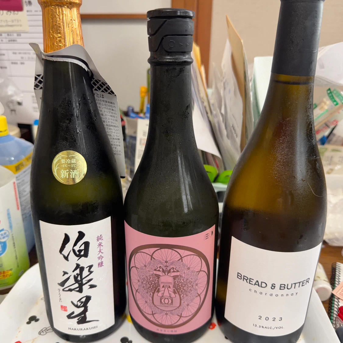 ワイン、日本酒２本