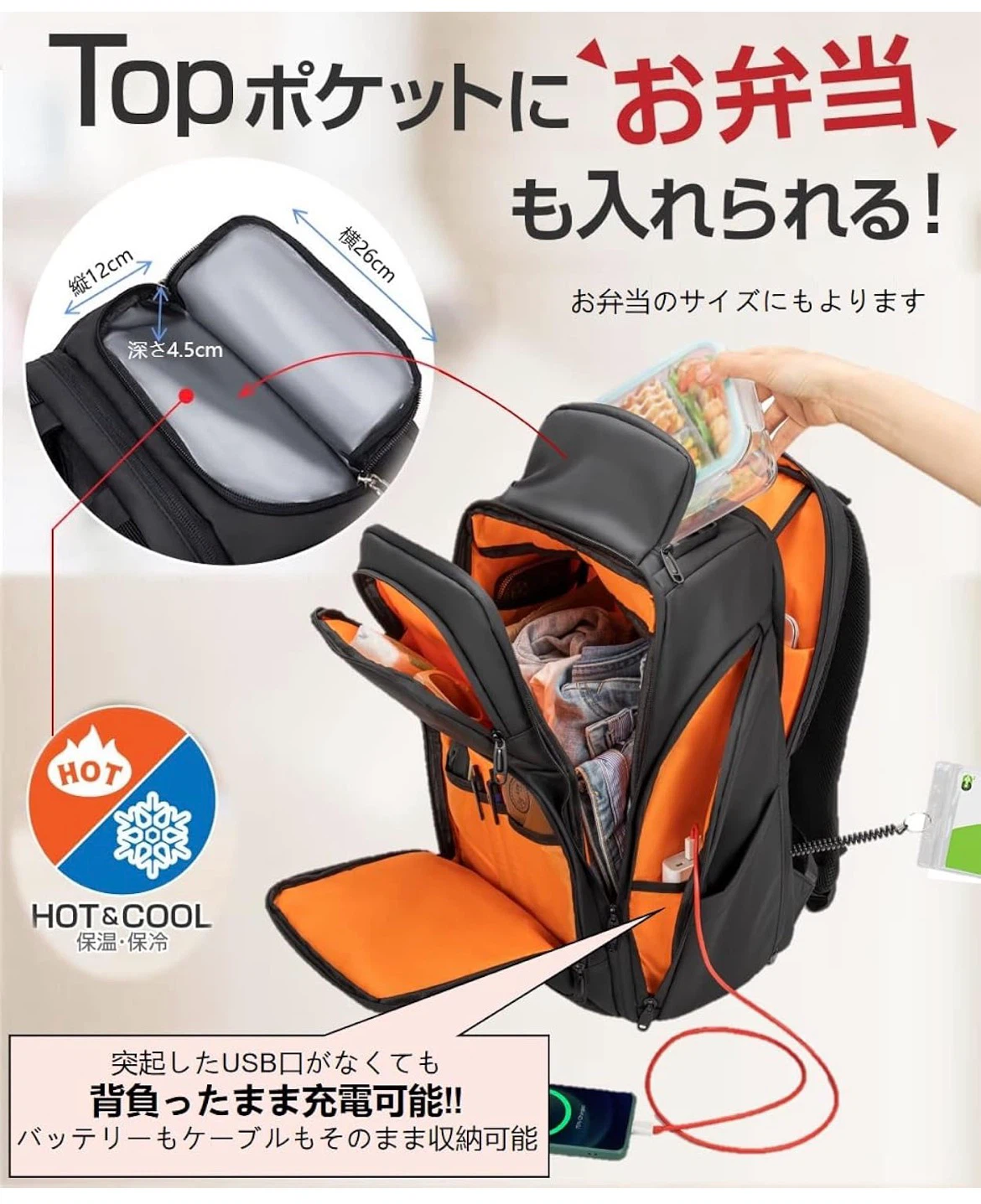 【新品未使用】スクエアリュック ボックスリュック ビジネスリュックの写真5枚目