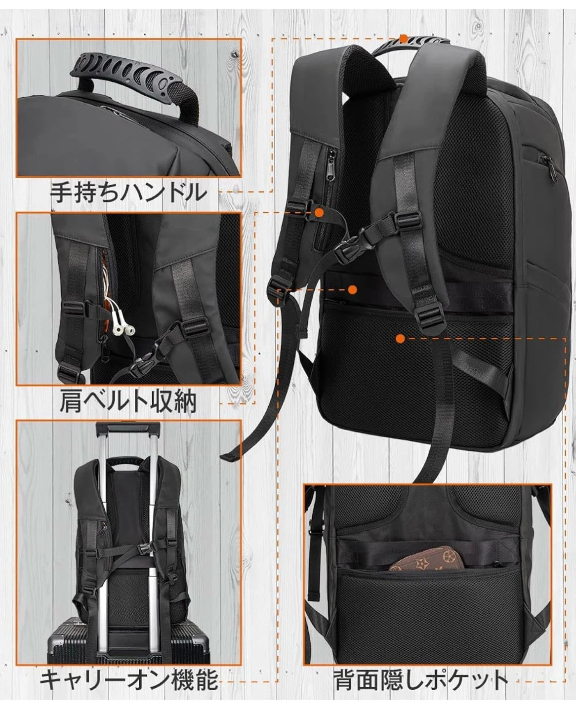 【新品未使用】スクエアリュック ボックスリュック ビジネスリュックの写真9枚目