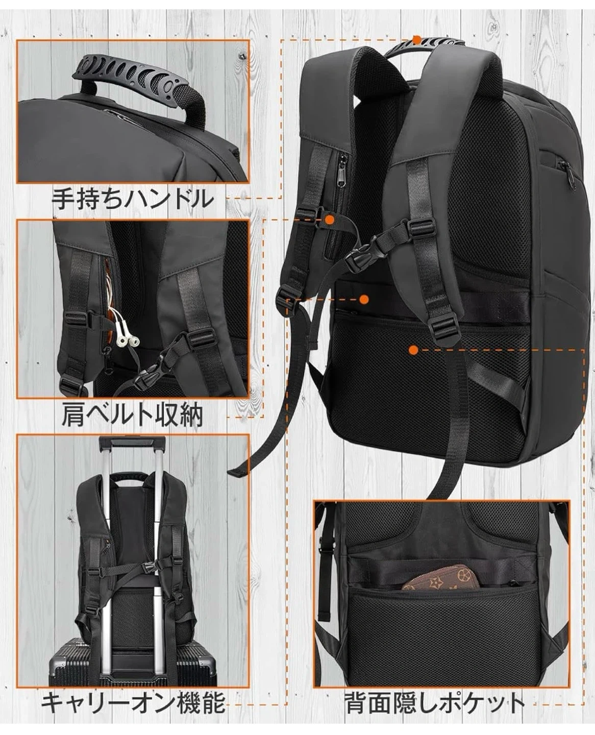 【新品未使用】スクエアリュック ボックスリュック ビジネスリュックの写真9枚目