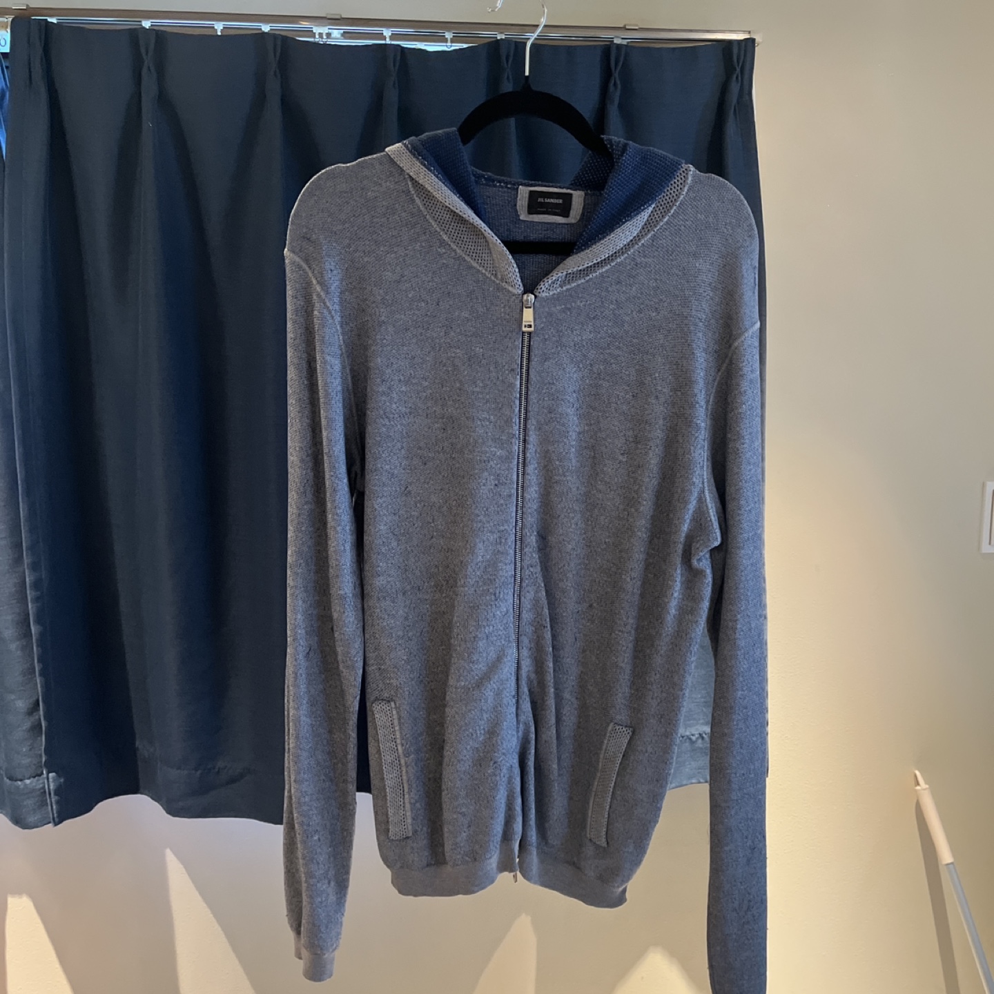 jil sander ジルサンダー ジップアップパーカー グレー 46サイズ