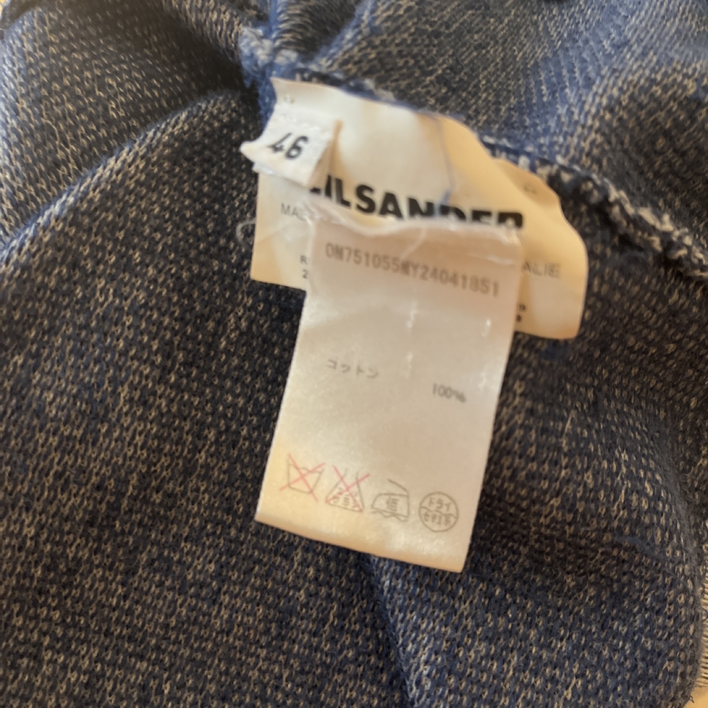 jil sander ジルサンダー ジップアップパーカー グレー 46サイズの写真4枚目