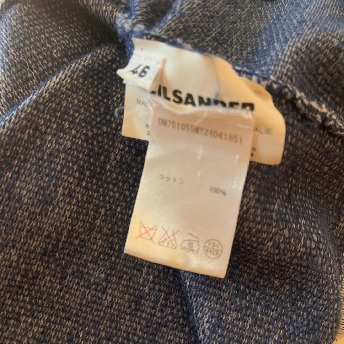 jil sander ジルサンダー ジップアップパーカー グレー 46サイズの写真4枚目