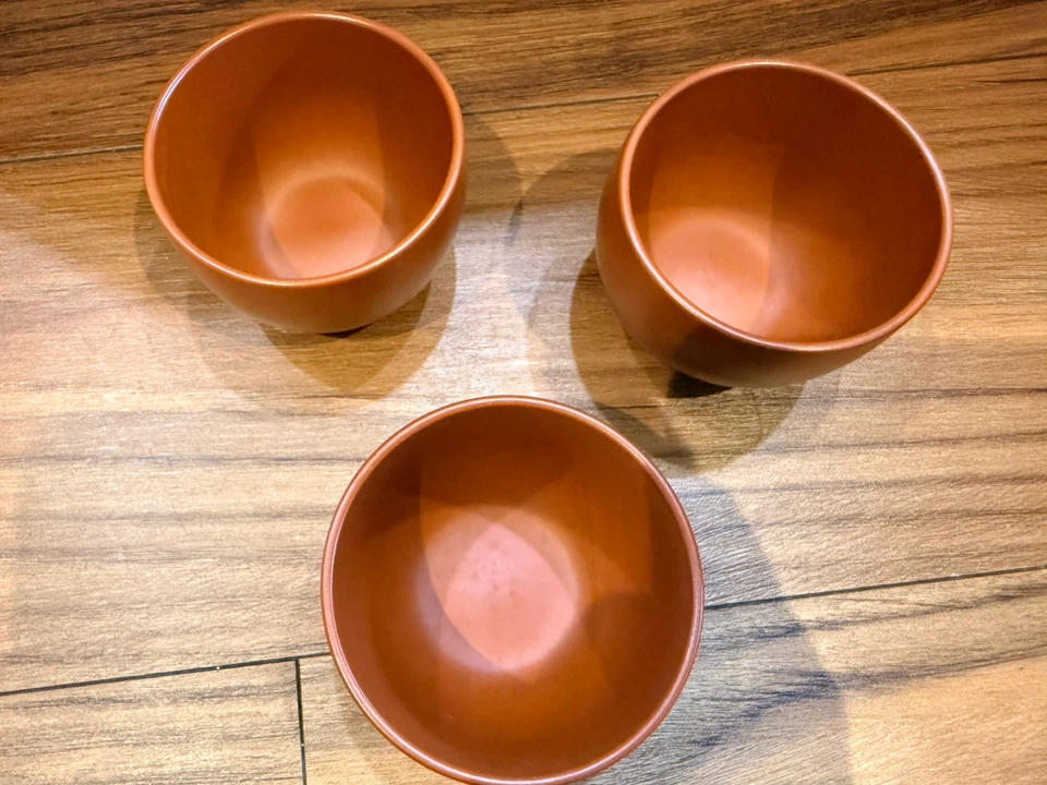 朱泥 湯呑み 3客セット 茶道具の写真2枚目