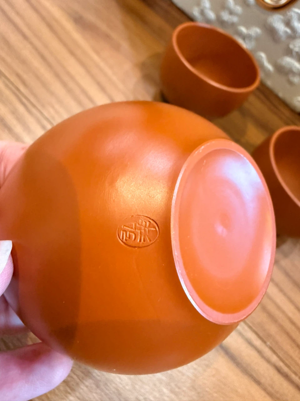 朱泥 湯呑み 3客セット 茶道具の写真4枚目