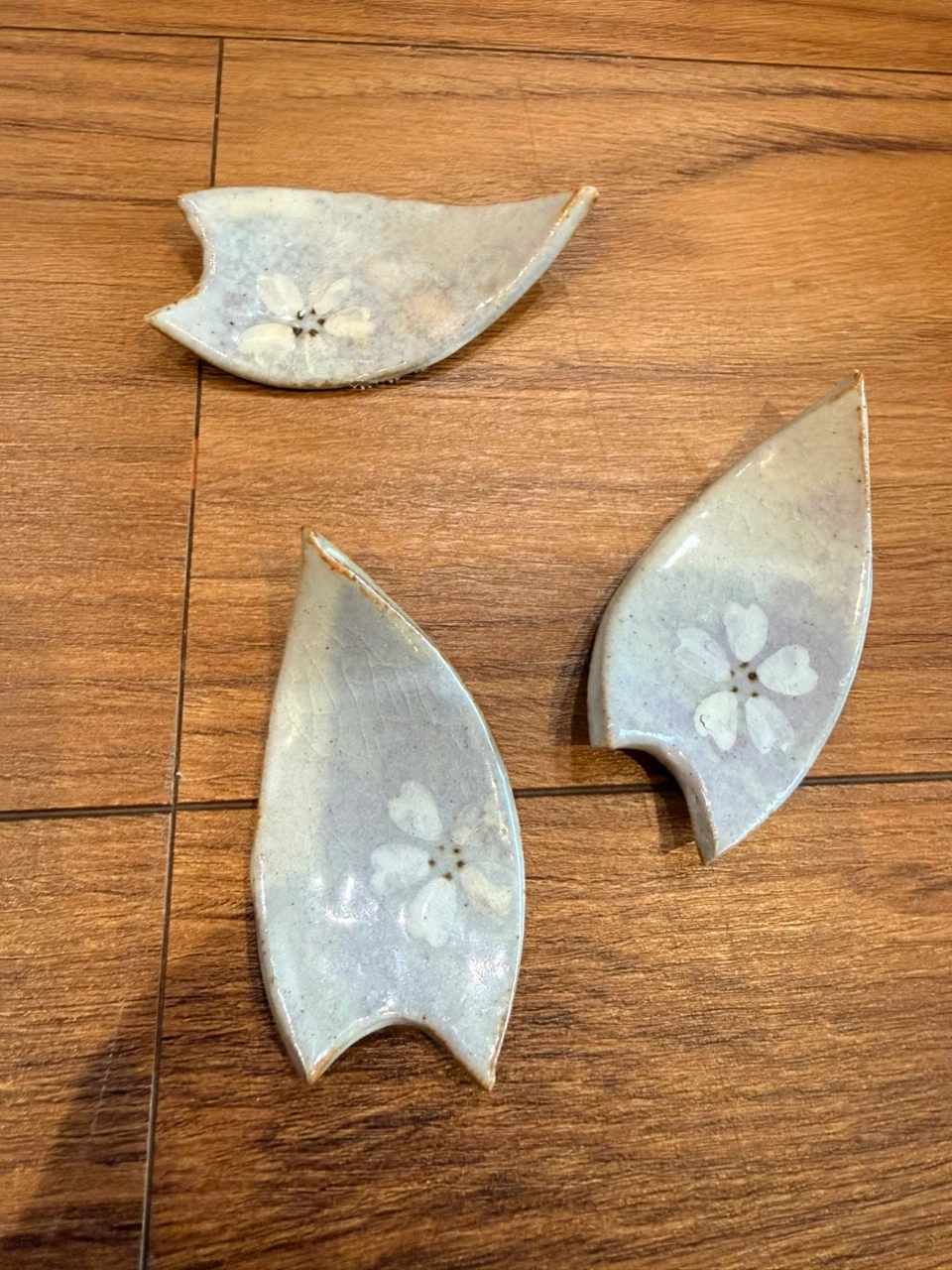 桜模様 陶器製 箸置き 3個セット