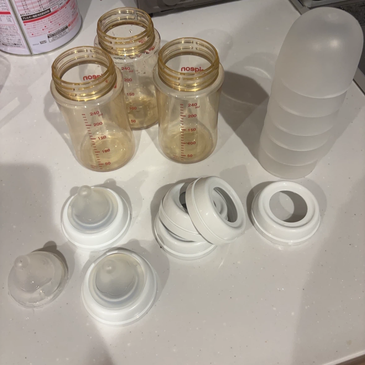【11月〜お受け渡し】ピジョン 母乳実感 哺乳瓶 240ml4本セット＋付属品多数