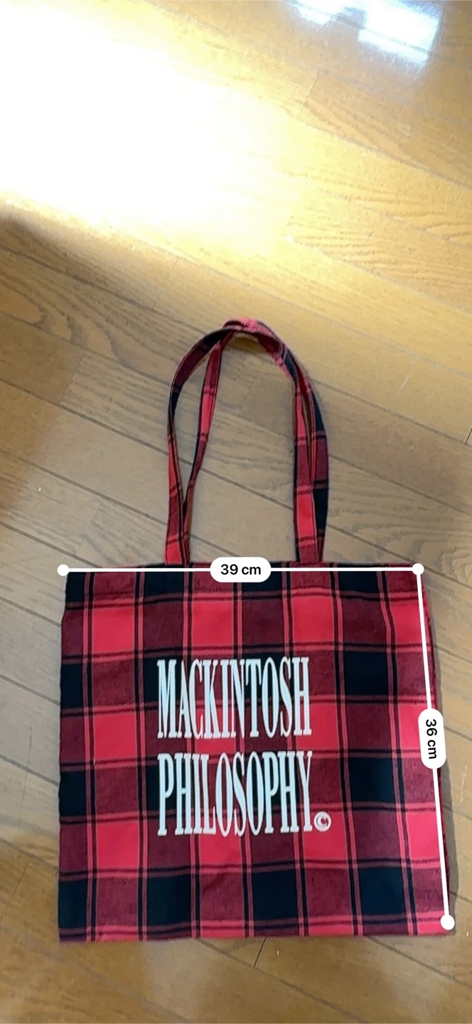 マッキントッシュフィロソフィー 付録トートバッグ 赤チェックの写真2枚目