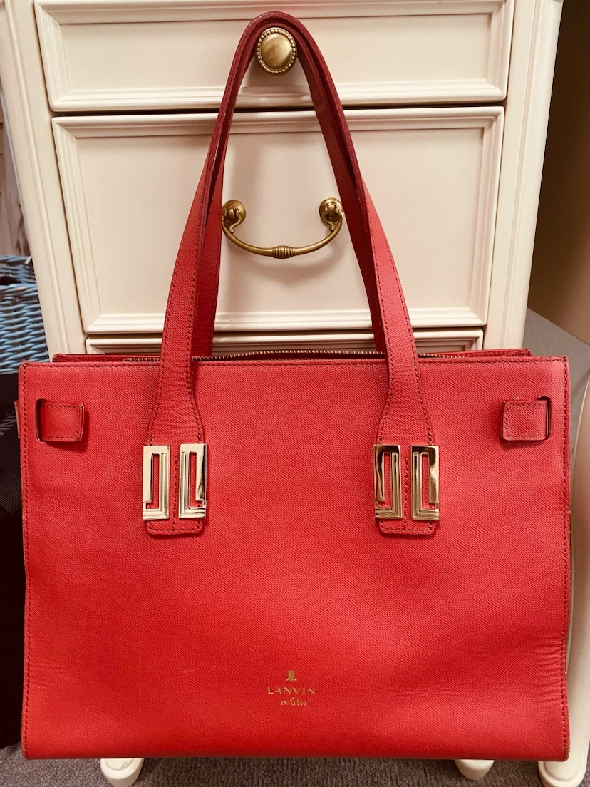 ♥️LANVIN *ランバンオンブルー*レザー トートバッグ*赤