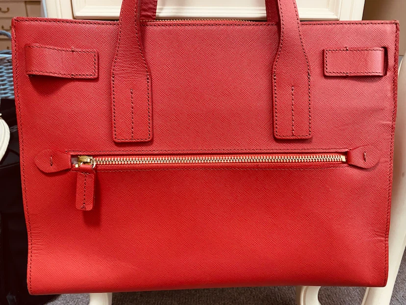 ♥️LANVIN ＊ランバンオンブルー＊レザー トートバッグ＊赤の写真2枚目