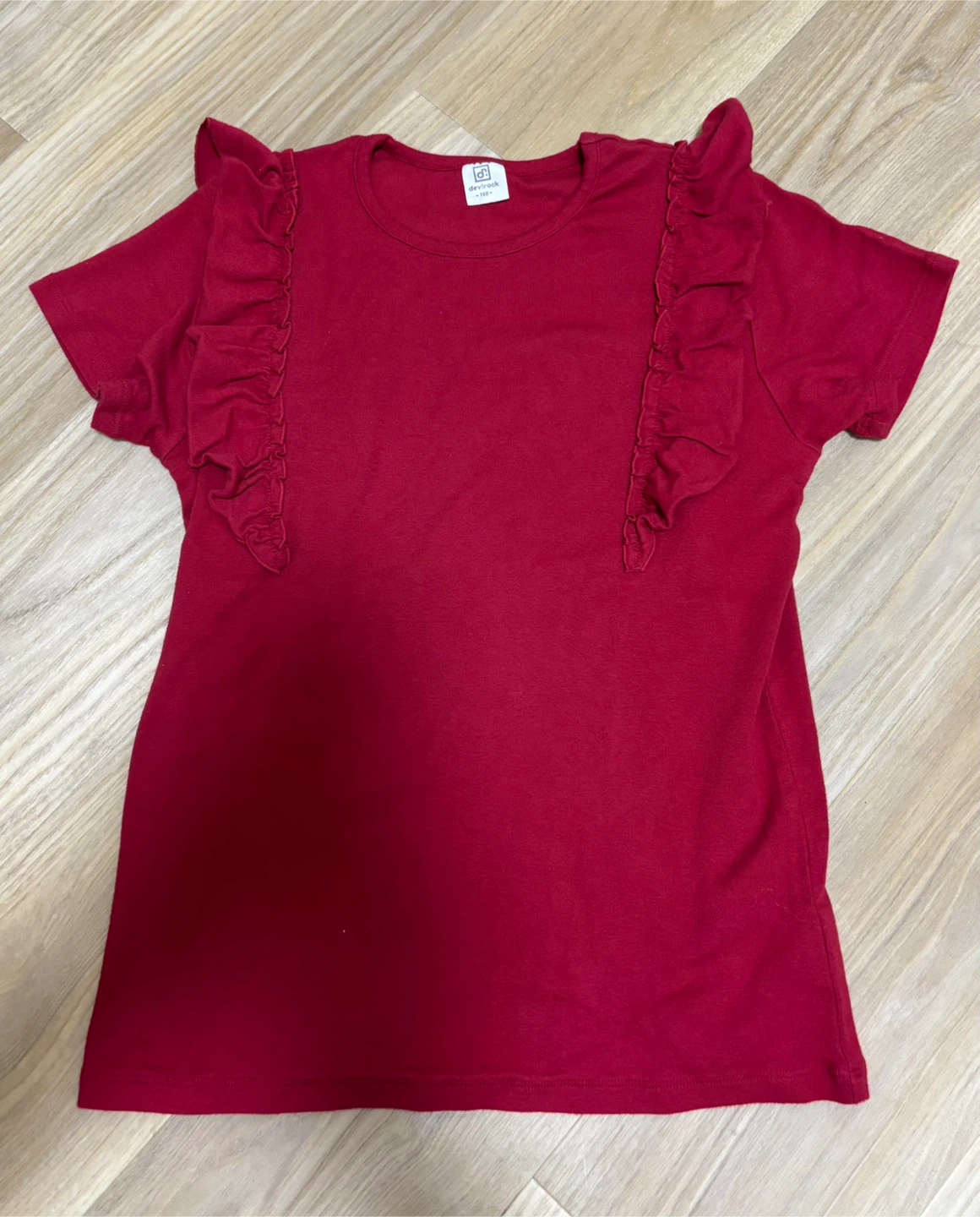 デビロック フリル半袖Tシャツ レッド 160cm