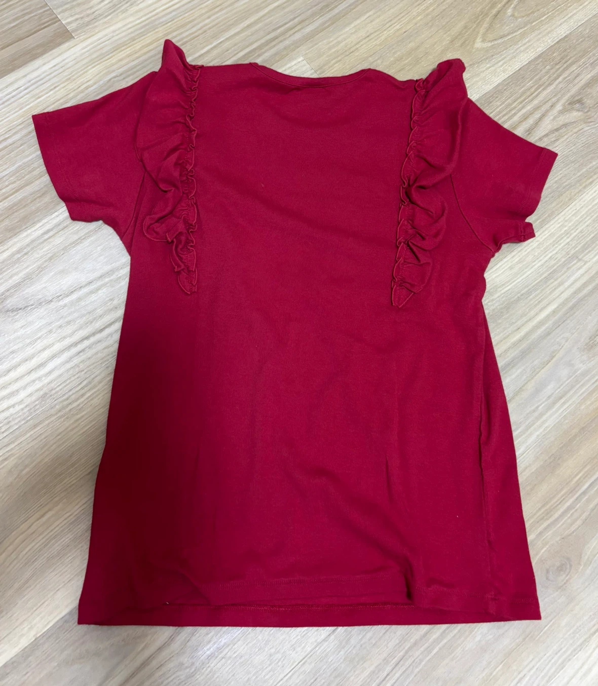 デビロック フリル半袖Tシャツ レッド 160cmの写真2枚目