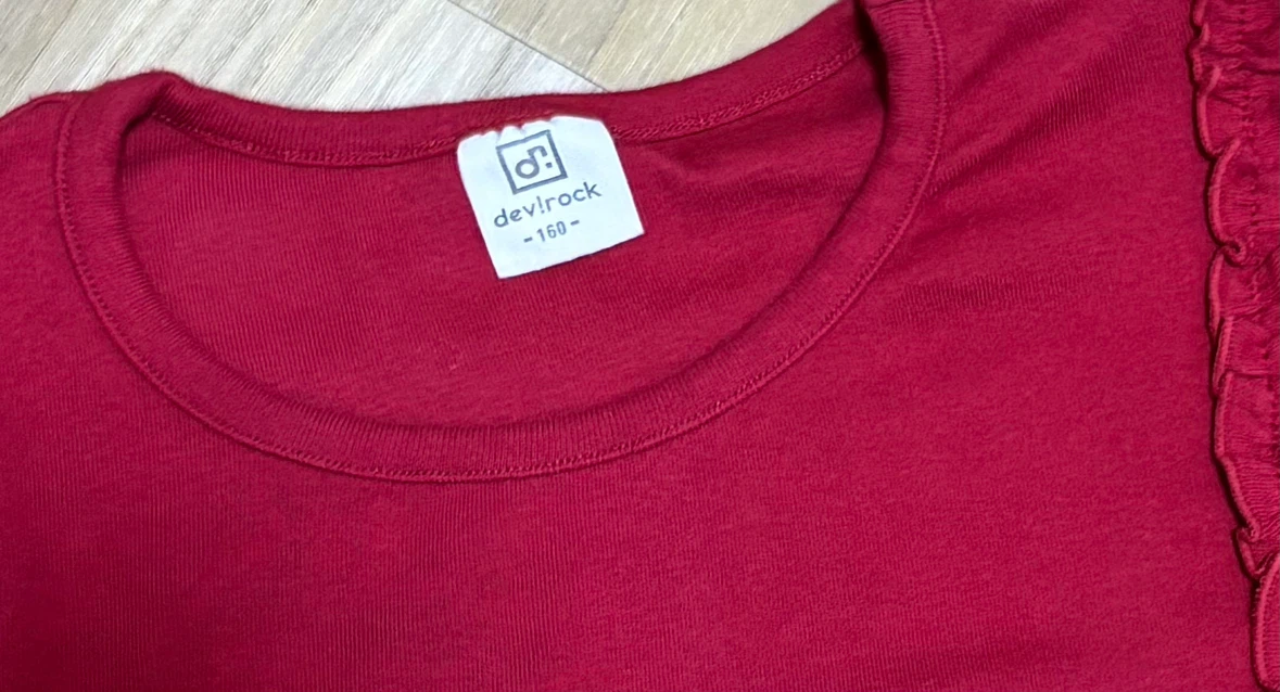 デビロック フリル半袖Tシャツ レッド 160cmの写真5枚目