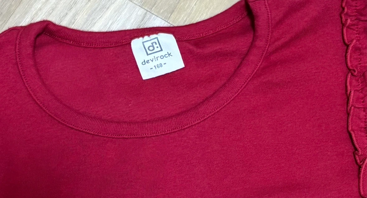 デビロック フリル半袖Tシャツ レッド 160cmの写真5枚目