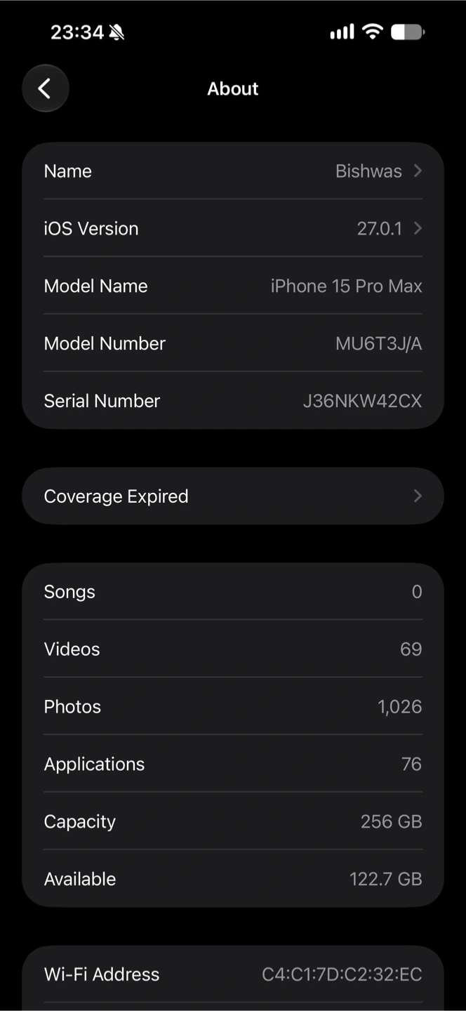 アップル iPhone 15 Pro max 256 GB (美品)の写真3枚目