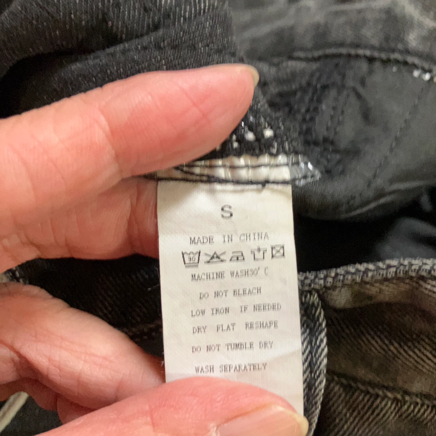 サイドライン デニムパンツ グレー Sサイズの写真2枚目