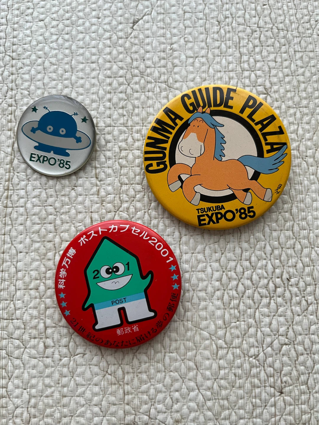 【缶バッチ３個セット】TSUKUBA EXPO85