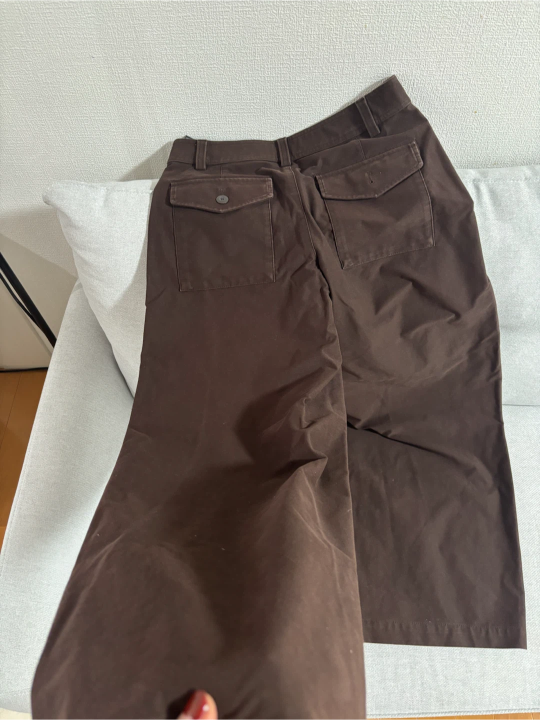 ユニクロ バレルレッグパンツ ブラウン Lサイズの写真2枚目