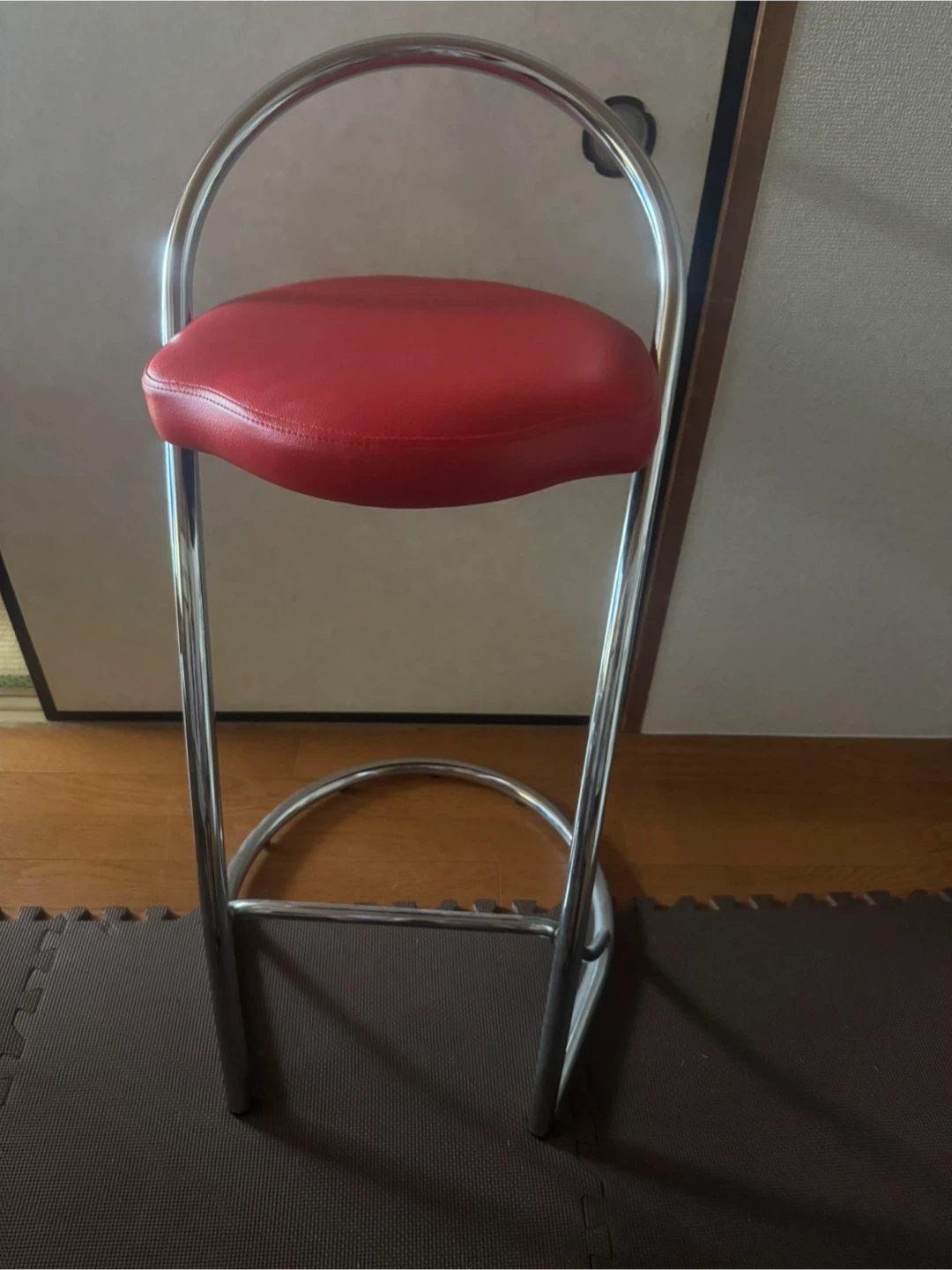 カウンターチェア レッド クローム脚