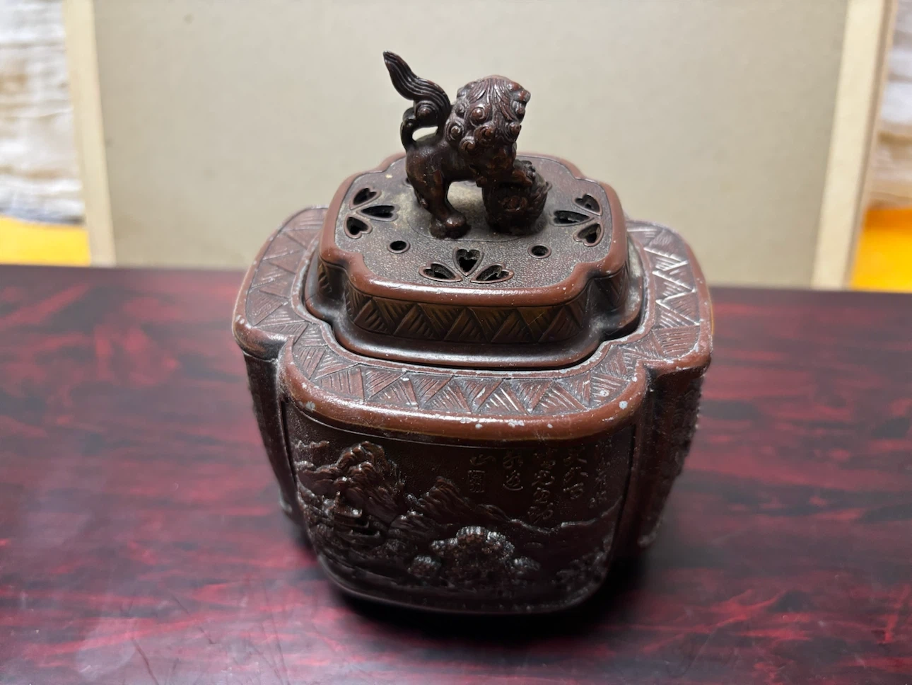 香炉 獅子 蓋付 茶道具