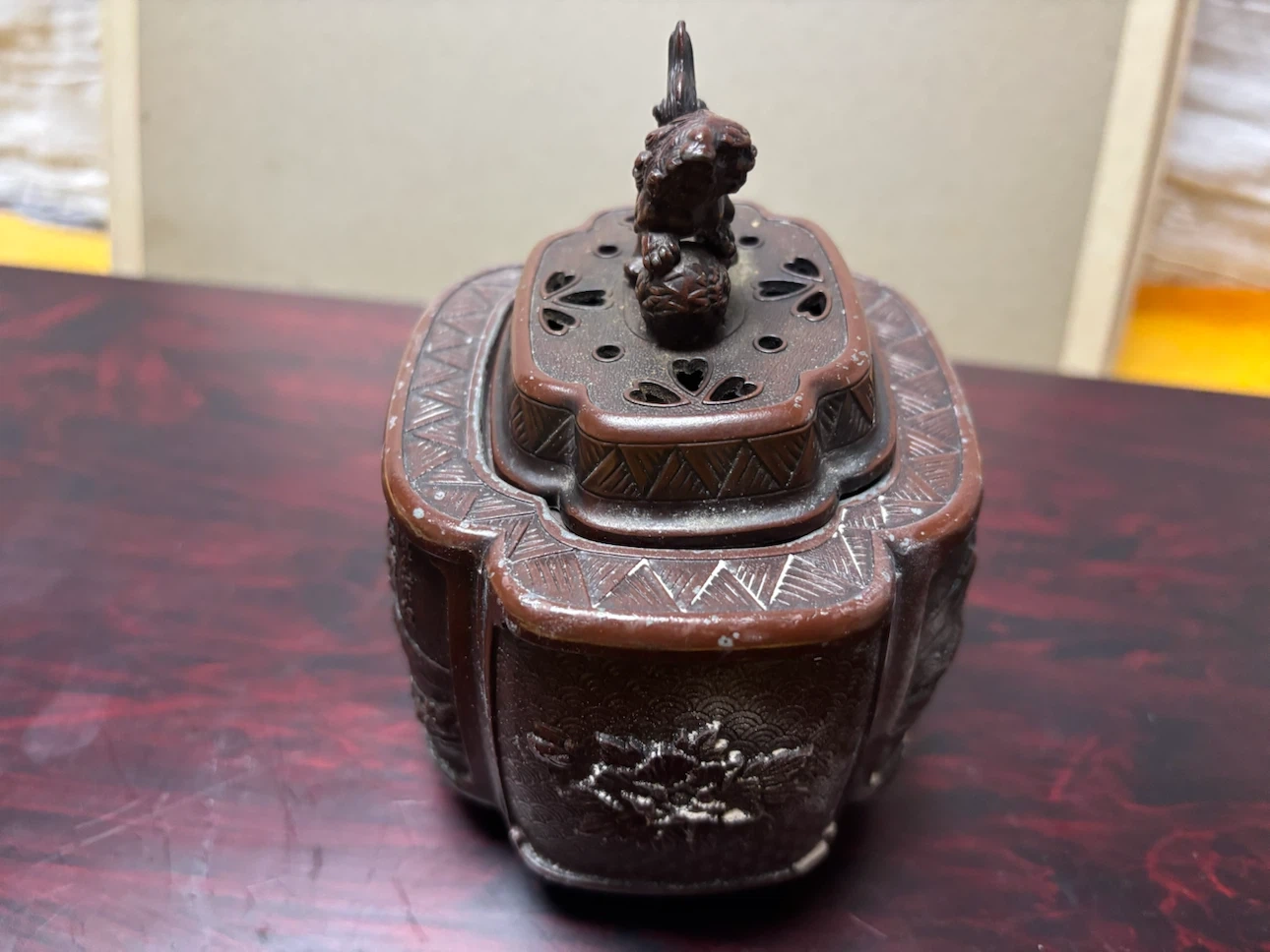 香炉 獅子 蓋付 茶道具の写真2枚目