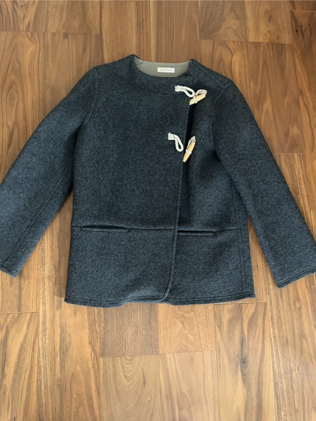 ブランブルーミニッツ ショートダッフルコート チャコールグレー