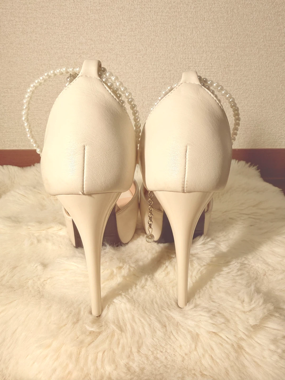 パール付き 厚底サンダル 23cm ホワイトの写真4枚目